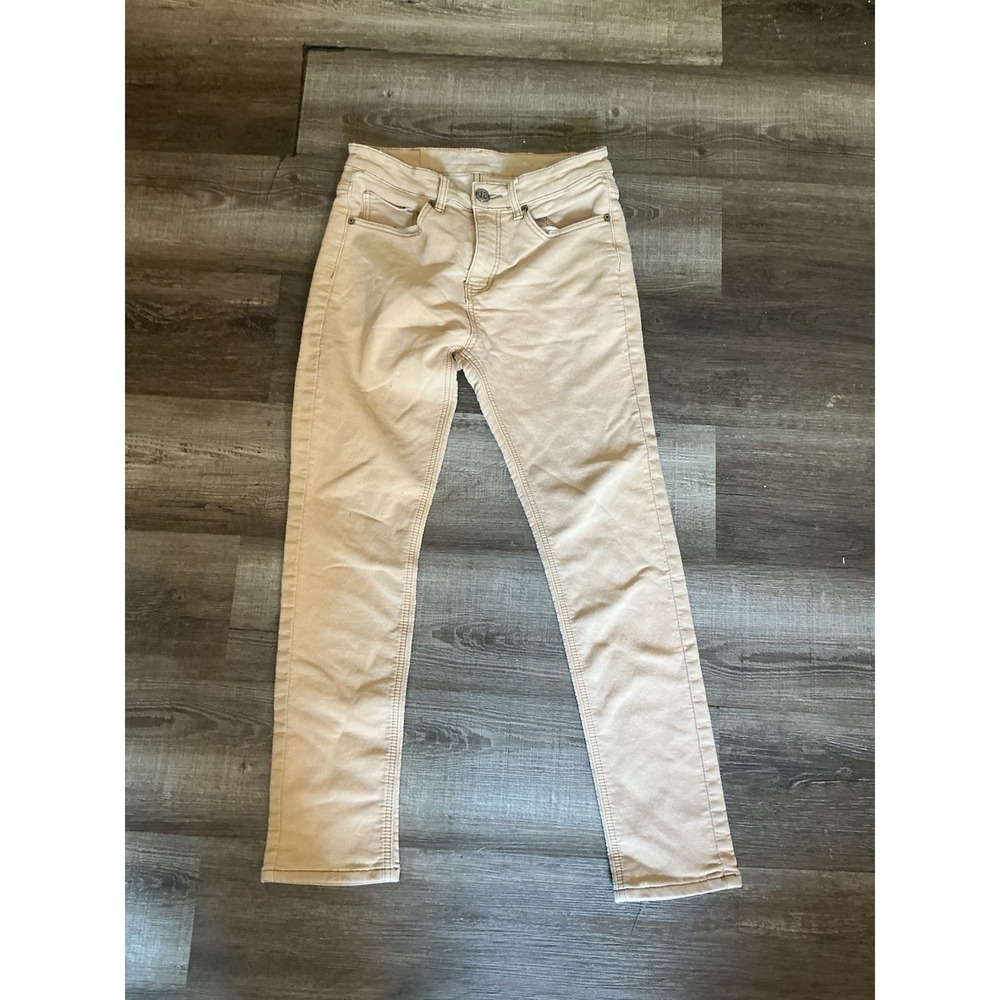 Vintage Genes Black Mens Tan Slim Fit Khaki Pants W30x L30 Cotton Blend Stretch